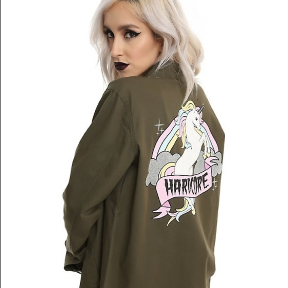 Hot Topic Unicorn Hardcore Military Jacket